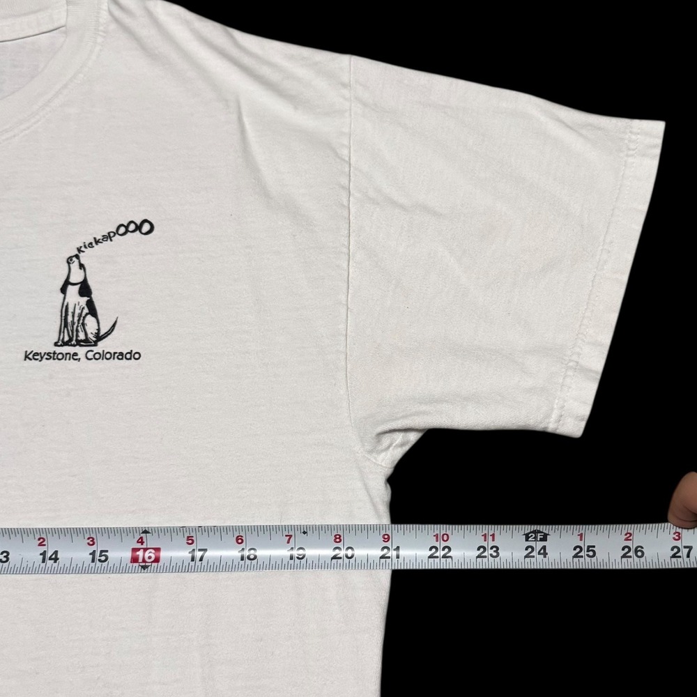 Vintage 90s Hanes Kickapoo Tavern Colorado White Shirt Men's Large FLAWS - Picture 7 of 8